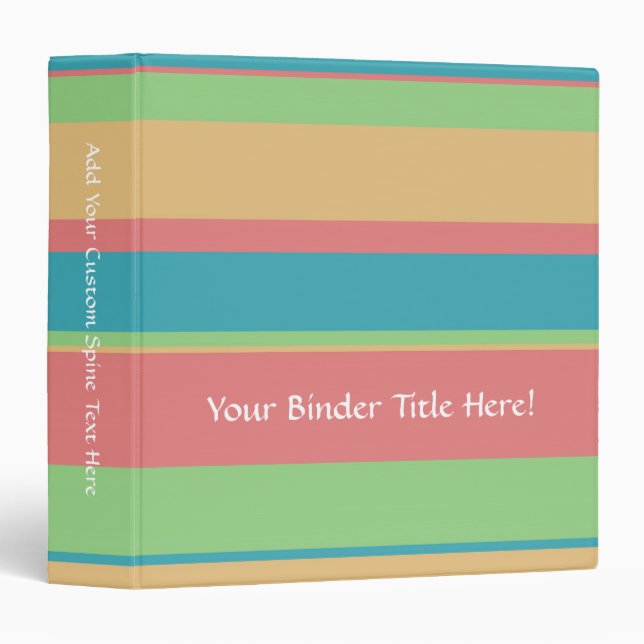 Sherbet Ice Cream Stripes Binder (Front/Spine)