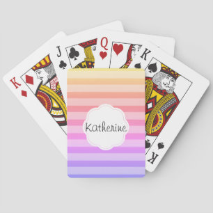 Sherbet Rainbow Stripes Playing Cards