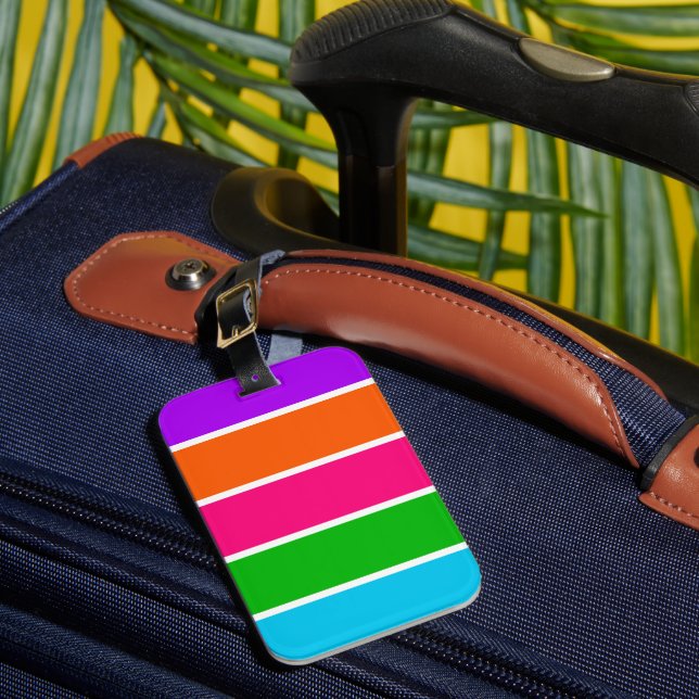 Sherbet Stripes  Luggage Tag (Front Insitu 1)