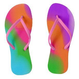 Sherbet Watercolors flip flops