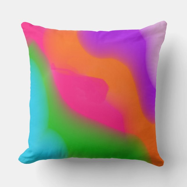 Sherbet Watercolors Throw Pillow (Front)