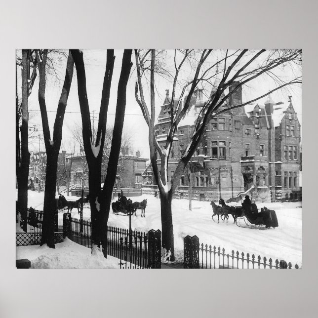 Sherbrooke Street in winter, Montreal Notman - Poster (Front)