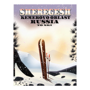 Sheregesh Russia ski travel poster. Photo Print