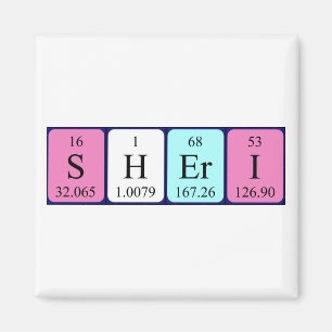 Sheri periodic table name magnet