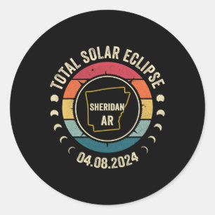 Sheridan Total Solar Eclipse 2024 April 04.08.24 Classic Round Sticker