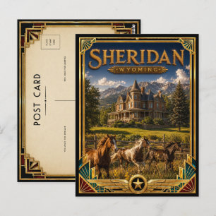 Sheridan Wyoming Vintage Art Deco Golden Age Postcard
