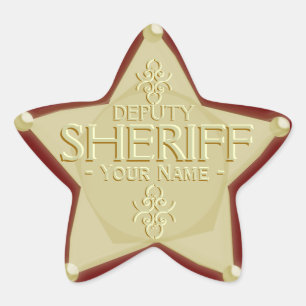Sheriff adjoint avec votre étiquette d'insigne de 