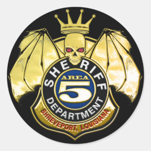 Sheriff Area 5 Badge Classic Round Sticker