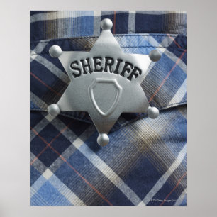 Sheriff Badge on Western Shirt Poster