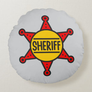 Sheriff Badge Round Pillow