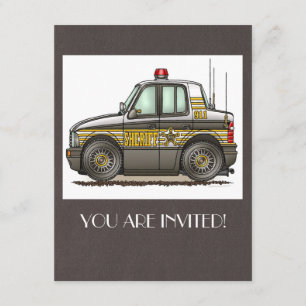 Sheriff Car Patrol Car Invitation