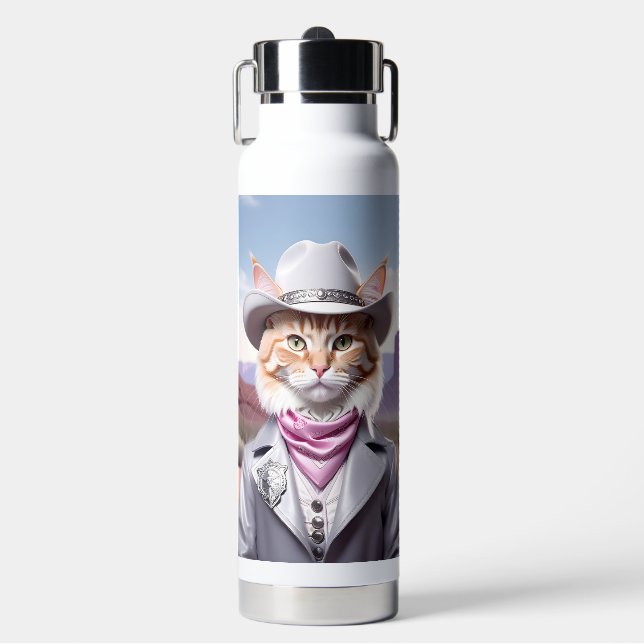 Sheriff Cat Water Bottle (Front)