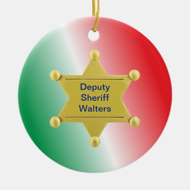 Sheriff Custom Christmas Ornament (Front)