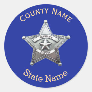 Sheriff Deputy Badge Custom Round Sticker