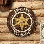 Sheriff Emblem Dartboard<br><div class="desc">The Sheriff Emblem Dart Board is a great way to show your support and have fun doing it. Easy to customize with your name and initial.  Customize to match your style using the Edit Design button.</div>