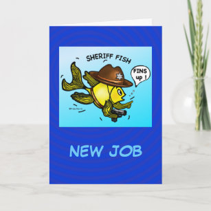 SHERIFF FISH - funny cute Sparky Cartoon Holiday Card