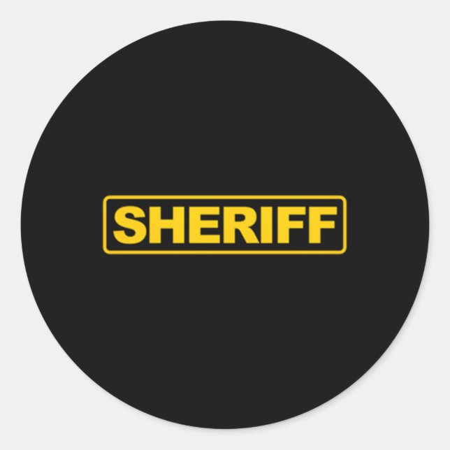 Sheriff Front Back Print Sheriff Police Classic Round Sticker (Front)