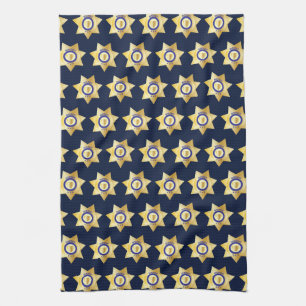 Sheriff Gold Star Badge Fun Kitchen Towel