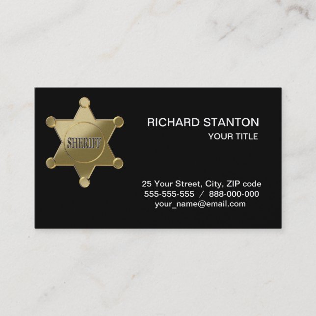 Sheriff golden star business card (Front)
