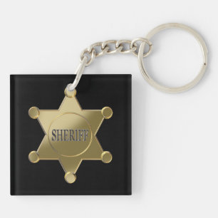 Sheriff golden star keychain
