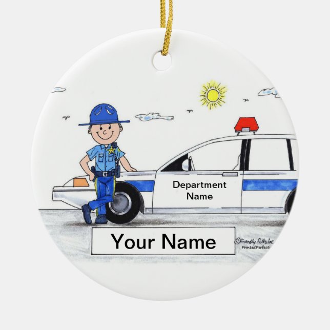 Sheriff - Male Ceramic Ornament (Front)