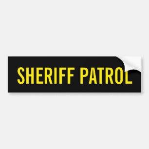 SHERIFF PATROL - Golden Yellow Logo Emblem Bumper Sticker