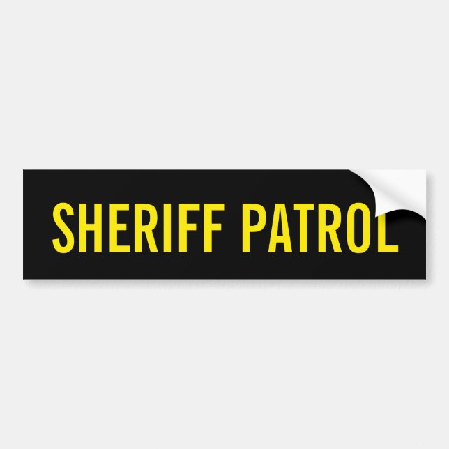 SHERIFF PATROL - Golden Yellow Logo Emblem Bumper Sticker (Front)