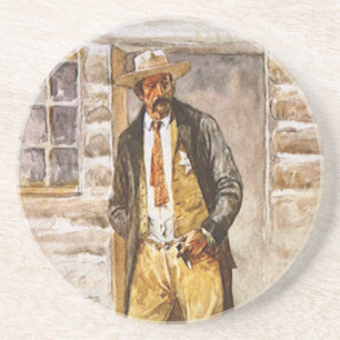 Sheriff Portrait by Seltzer, Vintage West Cowboy Coaster