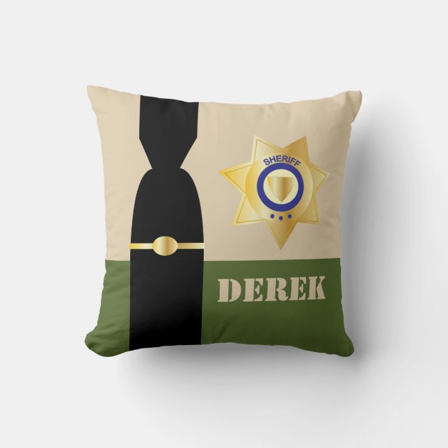 Sheriff Retirement Funny Customizable Throw Pillow (Front)