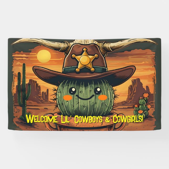 Sheriff Spike-Cactus Character Banner (Horizontal)