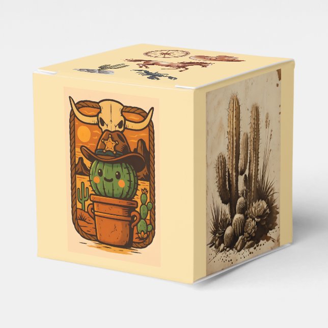 Sheriff Spike-Cactus Character Favor Box (Front Side)