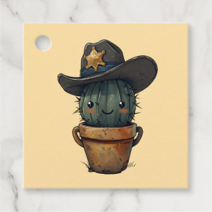 Sheriff Spike-Cactus Character Favour Tags