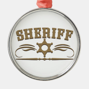 Sheriff Western Style Metal Ornament