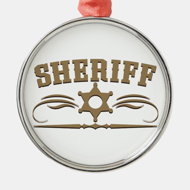 Sheriff Western Style Metal Ornament (Front)
