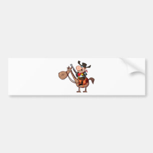 Sheriff With Gun On Horse Bumper Sticker