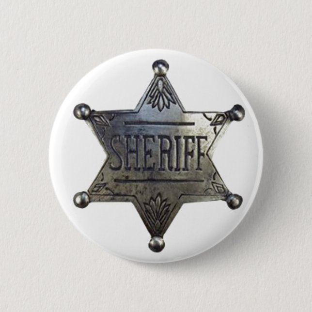 Sheriff's Badge 2 Inch Round Button (Front)