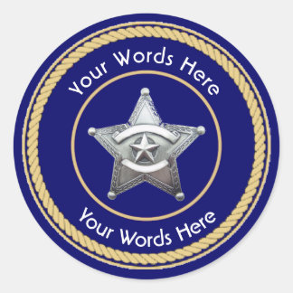 Sheriff's Badge Universal Custom Classic Round Sticker