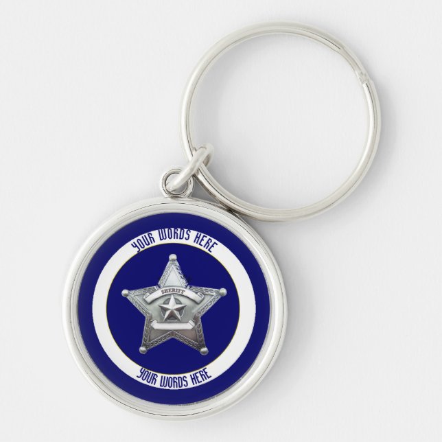 Sheriff's Badge Universal Custom Keychain (Front)