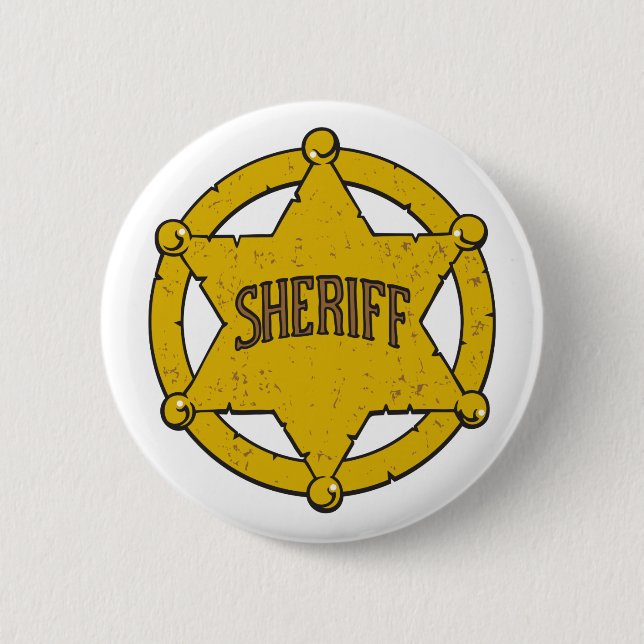 Sheriffs Star Badge 2 Inch Round Button (Front)