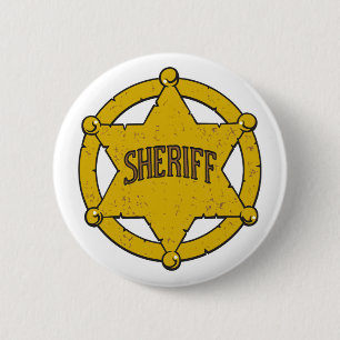 Sheriffs Star Badge 2 Inch Round Button