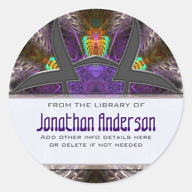 Sherikan Fractal Bookplate Sticker (Front)