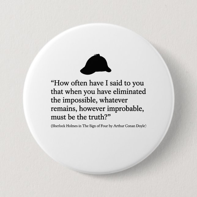 Sherlock Holmes Quote Button (Front)