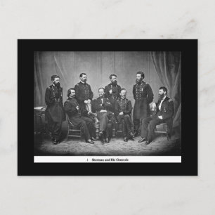 Sherman and his Generals Postcard