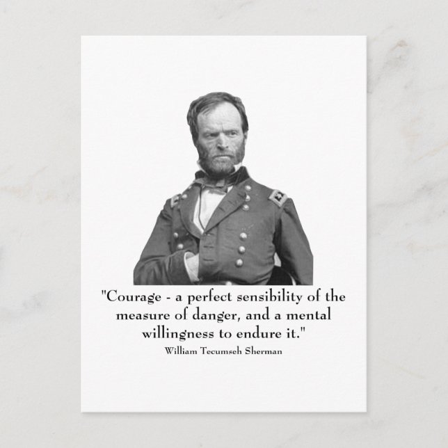 Sherman and quote postcard (Front)