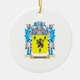 Sherman Coat of Arms - Family Crest Ceramic Ornament