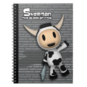 Sherman the Alaskan Cow Grey Notebook