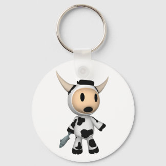 Sherman the Alaskan Cow Surprised Keychain