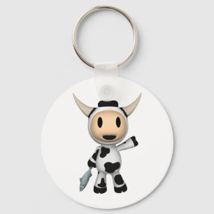 Sherman the Alaskan Cow Wave Key Chain