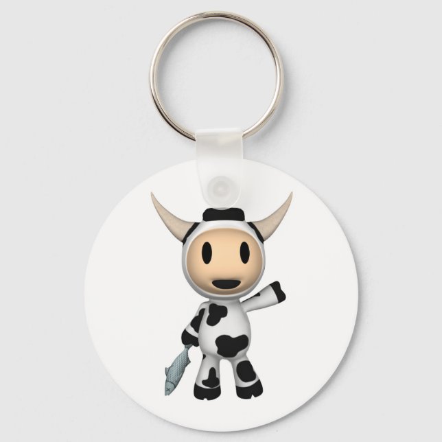 Sherman the Alaskan Cow Wave Key Chain (Front)