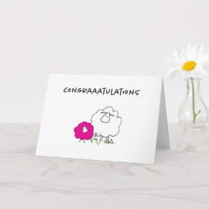 Sherman the Sheep (Pink) New Baby Greeting Card